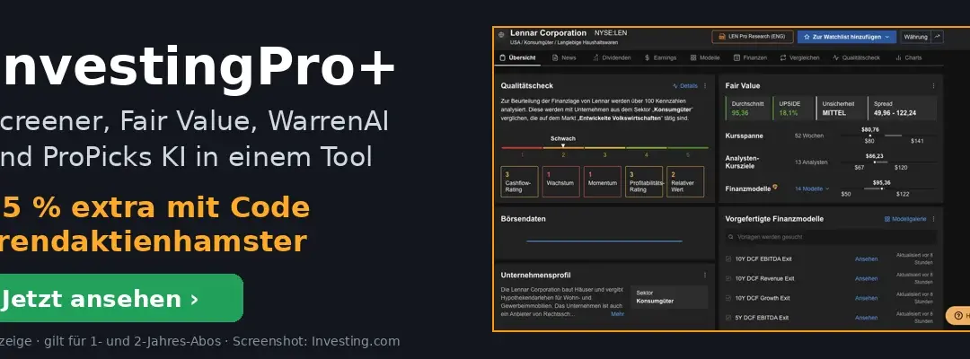 InvestingPro Rabatt 2026: aktuelle Aktion + 15 % extra mit Gutscheincode